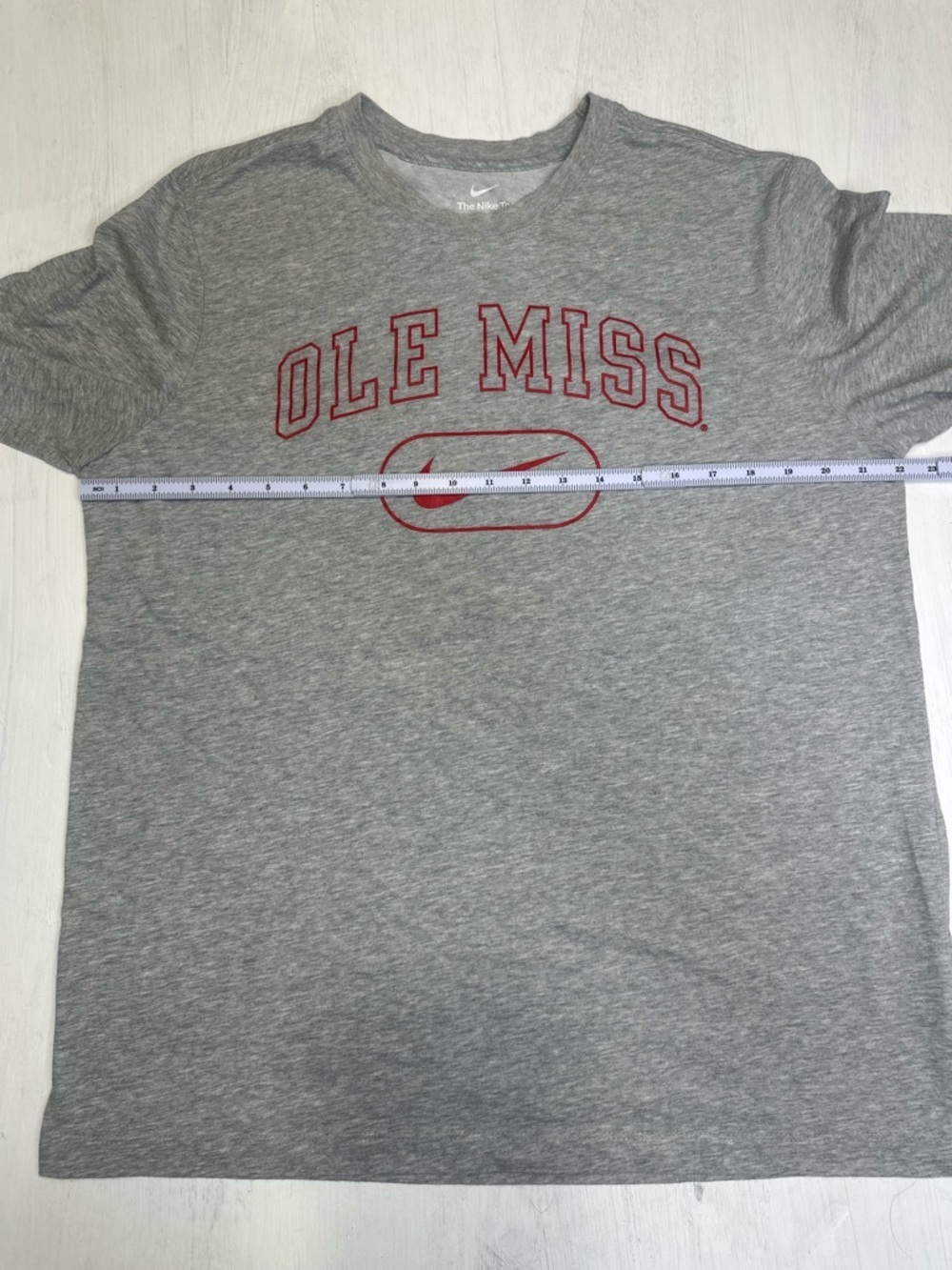 Nike Ole Miss Rebels Dri-Fit Tee Gray Red Logo Shirt Mens XL NCAA - Picture 4 of 9